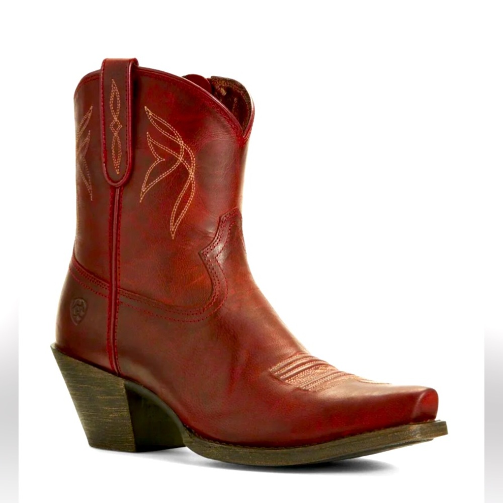 Ariat® Ladies Lovely Grenadine Red Zip-Up Shortie Boots, Size 7